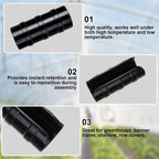80PCS 1 inch Greenhouse Clips Black Greenhouse Clamps Black Plastic Clamps Garden Buildings Tube Clips for PVC Pipe Greenhouse Films, Sunshade Nets, Shelters, Farming, Gardening