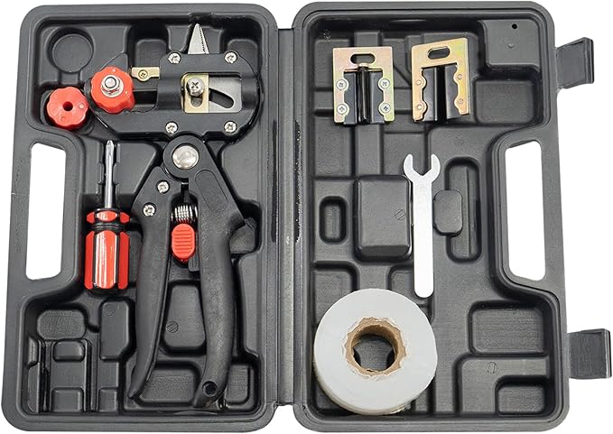 Garden Grafting Tool Pruner Kits, 2 in 1 Pruning Tools Including Grafting Knife Replacement Blades Grafting Tapes for Plant Branch Twig Vine Fruit Tree Cutting Pruner Tool Kits