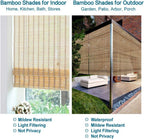LETAU Wood Window Roman Shades, Bamboo Light Filtering Window Blinds for Indoor Home, Office, Kitchen, Pattern 2