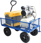 Heavy-Duty Solid Tire Garden Dump Cart - 4.86 cu. ft. Yard Wagon Cart with 600 LBS Capacity & Spacious Mesh Bed (37" x 19.5") - No-Flat Tires, Utility Wagon
