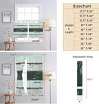 Blue Teal Kitchen Curtains 24 Inch Length, Small Window Curtains Tab Top, Vintage Wooden Retro Art Farmhouse Barns Light Filtering Short Window Treatments Tier Drapes 27.5"x24" 2 Panel