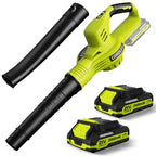 Leaf Blower Cordless 21V Electric with 2 Batteries and Charger Lightweight