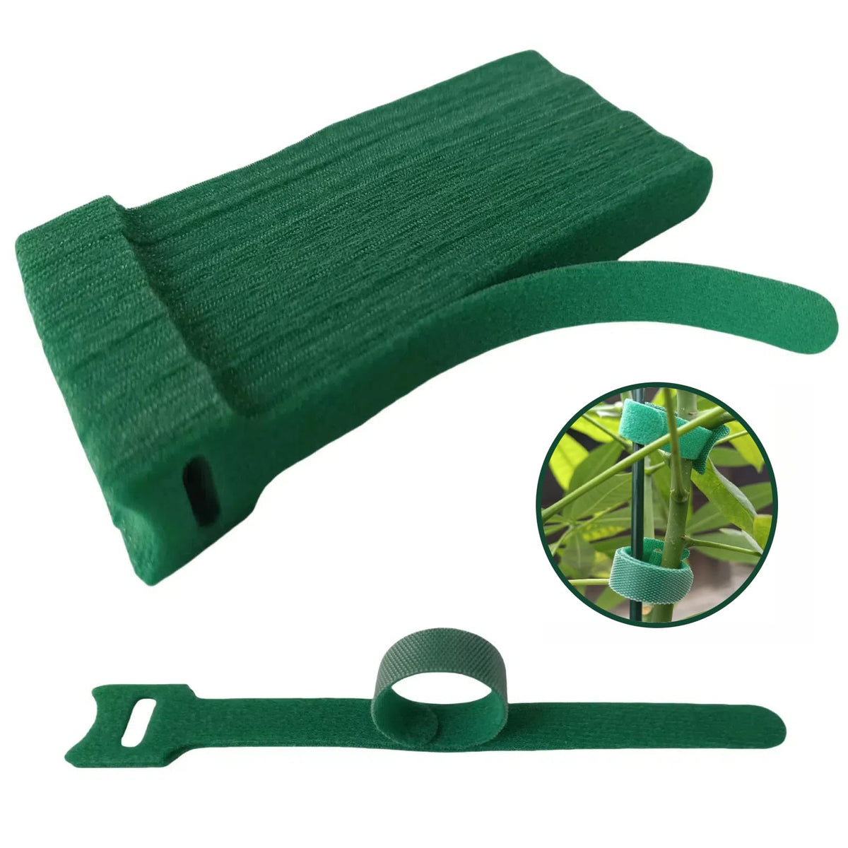CHZKVOY 100Pcs 6-Inch Green Reusable Adjustable Plant Ties & Garden Tape