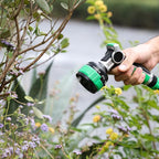 RESTMO Water Hose Nozzle Heavy Duty, Garden Hose Nozzle with 9 Adjustable Spray Patterns, High Pressure Hose Sprayer Nozzle with Flow Control for Watering Plants & Lawns, Washing Cars & Pets