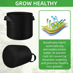 LITLANDSTAR 50 Pack 7 Gallon Plant Grow Bags, Breathable Felt Non-Woven Aeration Fabric Plant Grow Pots, Garden Planting Containers for Nursery Vegetable Flower Grow Bags with Handles (13.8x11.8inch)