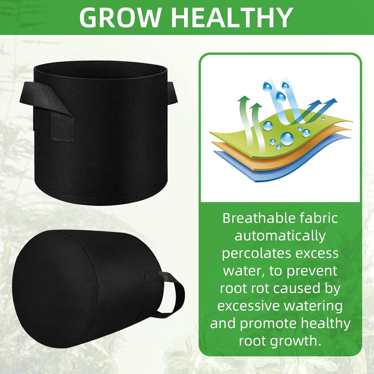 30 Pack 10 Gallon Plant Grow Bags, Breathable Felt Non-Woven Aeration Fabric Plant Grow Pots, Garden Planting Containers for Nursery Vegetable Flower Grow Bags with Handles (15.7x11.8inch)