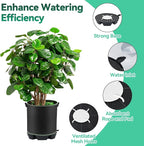 OTraki 4-Pack Self Watering Fabric Pot Base, Auto Watering System for 5 Gallon Fabric Pots, Plastic Plant Saucer Stand with Watering Lip Outdoor Garden Watering Base Plant Water Tray