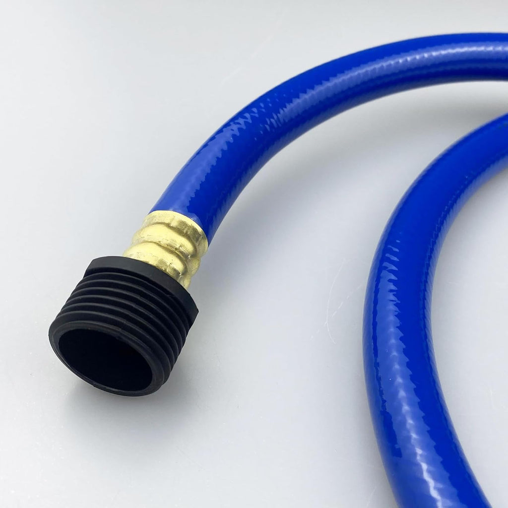 PVC Garden Hose 1/2 Inch, Flexible Water Hose with Male and Female Fittings, No Leaking, Heavy Duty, for Household, Outdoors, Lawns, Patio (15 FT, Blue, Plastic Fittings)
