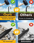 24Pcs Metal Garden Landscape Edging Stakes Black,10in anchoring Stakes Landscape Anchoring Spikes for Terrace Board, Grass Barrier, Landscape Edging Coil, Garden Liner, Bender Board