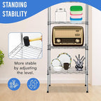 PayLessHere 6-Tier Adjustable Metal Storage Shelves - Max Load Capacity 600 lbs - Easy Assembly - 12" W x 17" D x 64" H NSF Certified - Versatile for Various Uses,Chrome