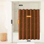 Orange Shower Curtain 72 x 72 Vintage Farmhouse Textured Tufted Chevron Striped Minimalist Bathroom Shower Curtain
