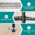 PayLessHere 6-Shelf Adjustable Standing Shelf Storage Shelf Wire Shelving Unit Metal Shelves Unit Shelving 13" W X 23D X 59 "H,Black