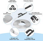 SPECILITE Metal Garden Hose 100ft Heavy Duty 304 Stainless Steel Water Pipe for Yard, Outdoor - Durable, Tough & Flexible, Kink & Tangle Free, Pet-proof, Puncture Resistant with Independent Grip