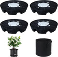 4Pcs Self Watering Pot Base with 1 Plant Grow Bag, Self Watering Pots for Indoor Plants, Plant Saucers, Auto Watering for Plants Indoor - Auto-Irrigation System for 5 Gallon Fabric Pots