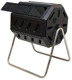 FCMP Outdoor Heavy Duty 37 Gallon 8 Sided Steel Composter, Black