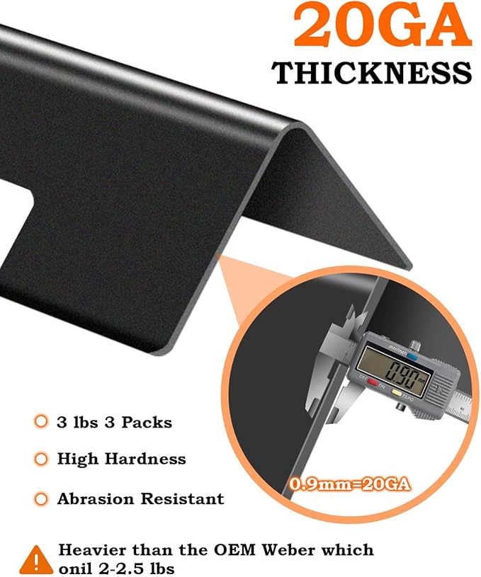 Flavorizer Bars 15.3" for Weber Spirit & Spirit 2 GS4 Grill Parts Spirit 200 E220 S220 S210 E210 Parts with Front Control, 3 Pcs Flavor Shields Grill Replacement Parts for Weber 7635 69899