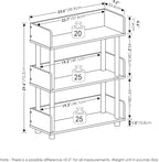 Furinno Turn-N-Tube 3-Tier Freestanding Multipurposes Display Rack, Bookshelf, Amber Pine/Black