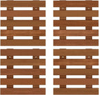 Furinno TIOMAN Outdoor Vertical Wall Planter, Set of 4 Wooden Hanging Planters, for Indoor, Outdoor Plants, Balcony, Patio, Natural