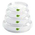 LWALRS 20 Pack Plant Saucer Tray (6 8 10 12 inch), Plant Saucers for Indoors Outdoor, Plastic Heavy Duty Drainage Drip Water Trays for Planter Pots Flower, Clear Pot Saucers Trays for Plants