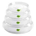 LWALRS 20 Pack Plant Saucer Tray (6 8 10 12 inch), Plant Saucers for Indoors Outdoor, Plastic Heavy Duty Drainage Drip Water Trays for Planter Pots Flower, Clear Pot Saucers Trays for Plants