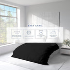 Kotton Culture 1 Pc Custom Size Duvet Cover Only -100% Egyptian Cotton Sateen 600 Thread Count Ultra Soft Premium Durable Comforter Cover Zipper Closure & Corner Ties (Black, Custom)