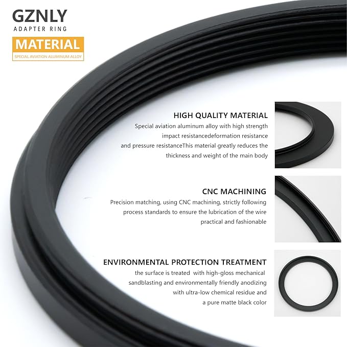 55mm to 37mm Step Up Ring Filter Adapter Black Metal Step up Adapter Rings Compatible with All Brand UV CPL ND Camera Lens Filter Step Down Ring (55mm-37mm)