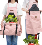 Berry&Bird Harvest Apron, Canvas Gardening Apron with Pockets and Harvesting Pouch Waterproof Harvesting Apron
