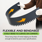 Landscape Edging Kit, Galvanized Steel Edging Landscape Lawn Edging Powder for Lawn Yard, Coated Bendable Metal Strips, No-Dig Hammer-in Edging Border w/Clips (6 INCH 6 PCS, Navy Blue)
