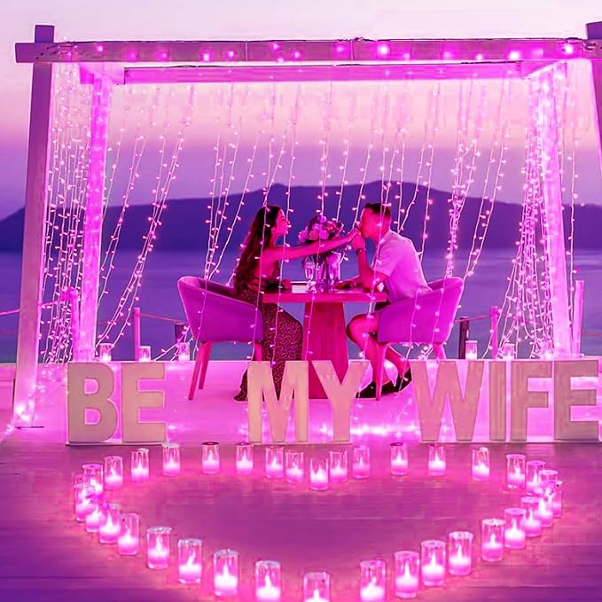 KAQ Connectable 240LED Pink String Lights Outdoor/Indoor, Extendable Plug in Twinkle Fairy Lights Waterproof with 8 Modes&Timer Function for Garden Bedroom Patio Tree Christmas Decorations