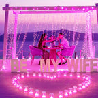KAQ Connectable 240LED Pink String Lights Outdoor/Indoor, Extendable Plug in Twinkle Fairy Lights Waterproof with 8 Modes&Timer Function for Garden Bedroom Patio Tree Christmas Decorations