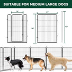 FXW Garden Fence Outdoor for The Yard – 40in(H) x 36.4ft(L) Heavy Duty Metal Animal Barrier for Dog and Rabbit, Decorative Dog Fence, 16 Panels, Silver