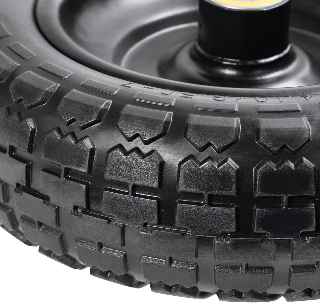 Fit Gorilla Carts Wheels 10" No Flat Replacement Wheel, 4.10/3.50-4 Flat Free Solid Tire Compatible with Gorilla Cart,Hand Truck,Garden Cart-5/8 Axle Bore Hole 2.1" Hub (2 Pack)