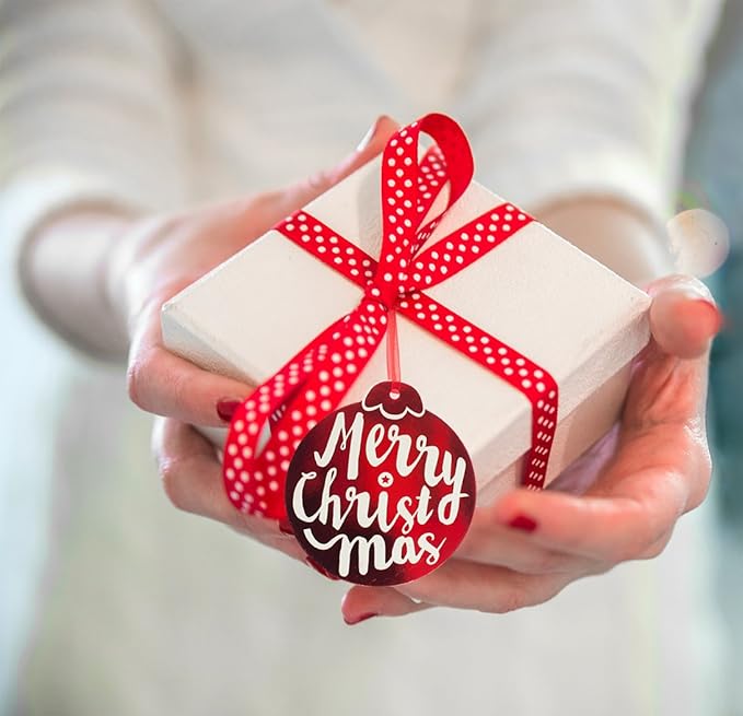 Christmas Gift Tags 60 Count with Untied String (15 Assorted Glitter, Foil, Printed Designs for DIY Xmas Present Wrap and Label Package Name Card)