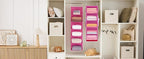 MAX Houser 5-Shelf Hanging Closet Organizer, Hanging Storage Shelves with 4 Side Pockets Space-Saving for Bedroom, Foldable (Pink)