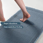 RESARE Waffle Bathroom Runner Rugs, Super Absorbent Bath Mat Non Slip Washable Quick Dry, Upgraded Ultra Soft Boho Bath Rugs with Tassels for