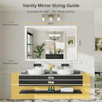 60x40 Inch White Bathroom Mirror for Wall, Thick Metal Framed Rectangle Mirrors for Over Sink, Bedroom, Living Room, Entryway, Anti-Rust, HD Tempered Glass