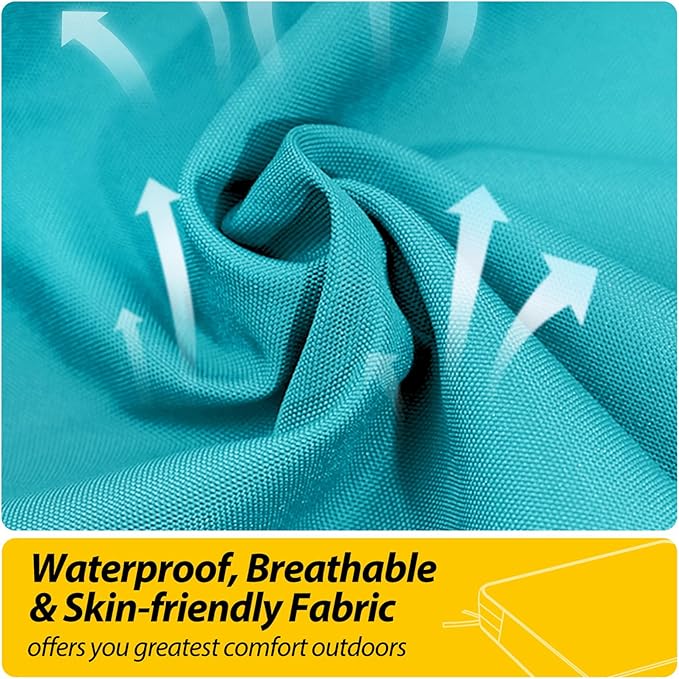 AAAAAcessories Outdoor Seat Cushions for Chairs, Waterproof, Fade-Resistant, 19" x 19" x 3", Patio Furniture Replacement Cushions, Set of 2, Turquoise Blue