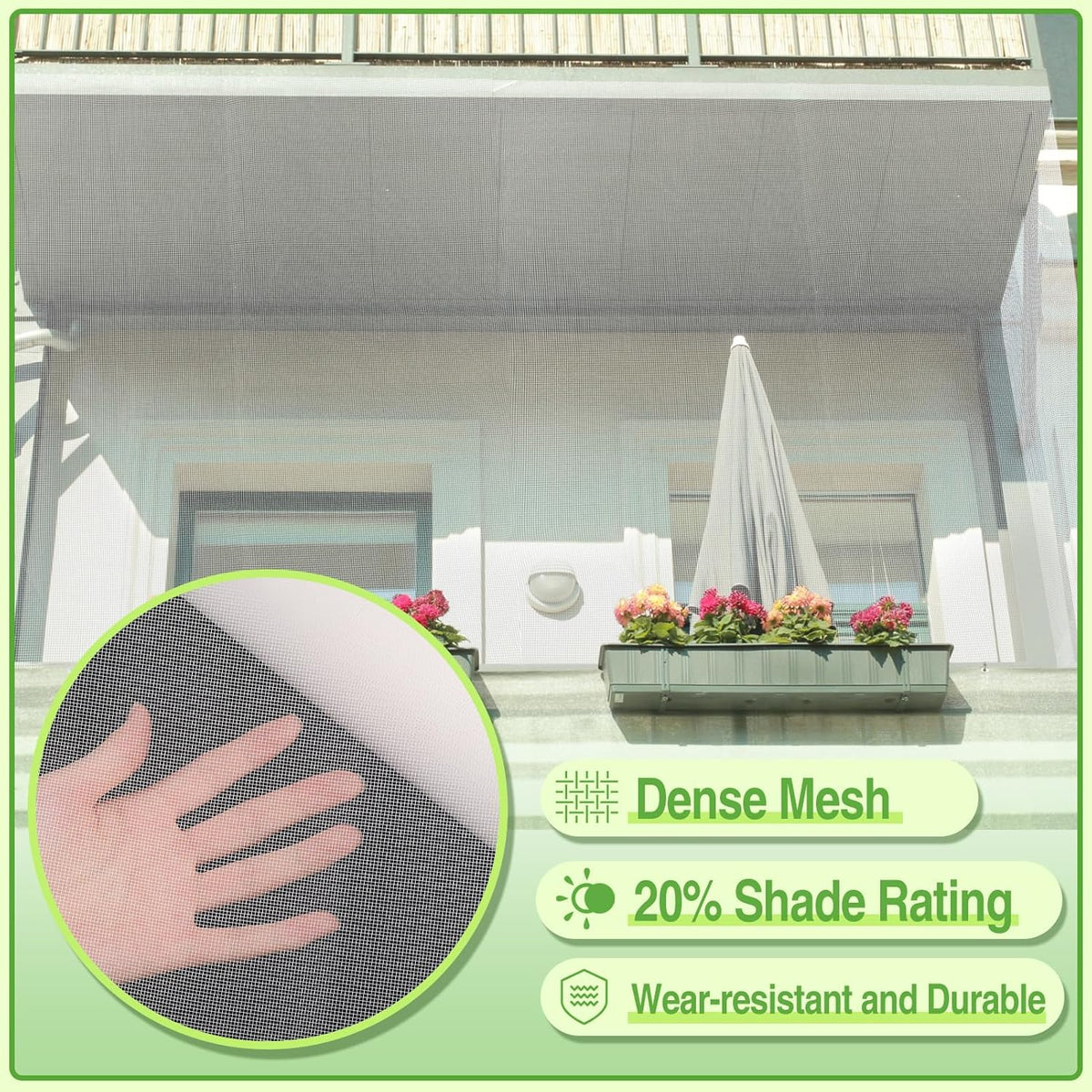 Stronger Garden Mesh Netting - 10 x 12 ft PPT Nano Bird Net Barrier, Mosquito Netting Screen for Outdoor Plants Vegetables Patios Balconies Terraces, Shading Rate 20% (White)
