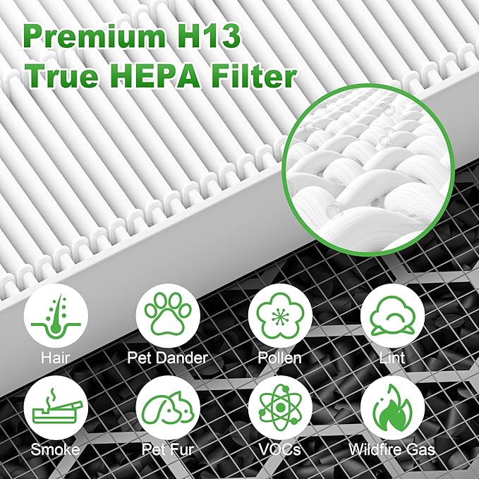 5510 5520 Replacement Filter Q for WINIX 5510 5520 PlasmaWave Air Purifier, H13 True HEPA and Activated Carbon Filter Combo Pack, Part # 1712-0123-00, 2 Set