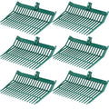 WILLBOND 6 Pcs Manure Fork Head 18 Tines Pitch Fork Head with Screws and Nuts Durable Stable ABS Plastic Replacement Pitchforks for Gardening Horse Stall Picking up Manure Grass Hay Olive