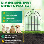 ArdeFentium Garden Fence Panels – 17"(H)x 10.83ft Arched Fencing with Tool-Free Install, Metal Fence Panels Rustproof Outdoor Barrier for Yard, Patio, Flower Beds, Dog Barrier, Decor and Garden Edging