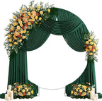 Wedding Arch Draping Fabric 29" x 19Ft Sheer Drapes for Backdrop Wedding Ceremony Reception Ceiling Decor Curtain Baby Bridal Shower Decoration (Hunter Green, 3 Panels)