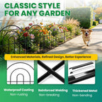 ArdeFentium Garden Fence Panels – 17"(H)x 10.83ft Arched Fencing with Tool-Free Install, Metal Fence Panels Rustproof Outdoor Barrier for Yard, Patio, Flower Beds, Dog Barrier, Decor and Garden Edging