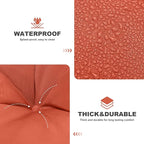 Porch Swing Cushions,Outdoor Cushions 3 Seater Replacement with Backrest, Waterproof Thickened Bench Cushion with Ties for Porch, Patio,Outdoor, Backyard and Garden (Orange 40 * 40 in)