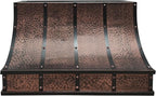 CT Copper Tailor Sloped Copper Vent Hood Island Mount,42'' W,36''H, 1150 CFM Exhaust Fan,Stainless Steel Vent,LED Light,Dishwasher-Safe Baffle Filters,VH8TR1