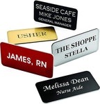 Custom Engraved Name Tag Badges – Personalized Identification with Pin or Magnetic Backing, 1.5 Inches x 3 Inches, Pine Green/White
