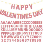 TaoBary 112 Pcs DIY Letter Kit Glitter Customizable Banner Letters Include 107 Letters and Numbers 3 Rope and 2 Needles for Birthday Halloween Christmas Wedding Valentine Party Decor(Rose Gold)