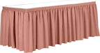 Ultimate Textile Pleat Polyester Fabric Table Skirt - Machine Washable Flame Resistant with Clips for Events, Weddings & Trade Shows, Cut & Sewn in Paterson, NJ - Coral, 21' Shirred Pleat