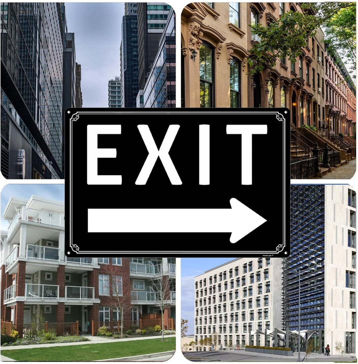 8x12" Exit Sign With Left Arrow - High-Intensity Aluminum Parking Lot Sign, Weatherproof & Fade-Resistant, Ideal for Outdoor & Indoor Use - Curbside Sign(horizontal version)