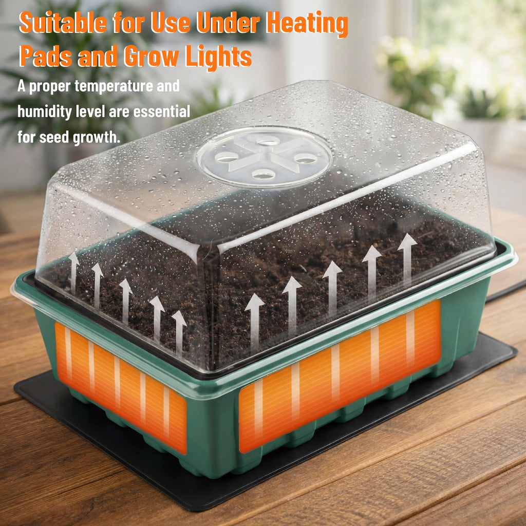 Mr. Pen- Seed Starter Tray Kits, 6.6"x4.6", 10 Set, Total 120 Cells